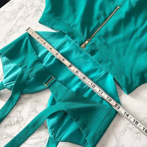 NBD X Naven Twins Teal Mini Cut Out‎ Open Back Dress Women's Size Small - Picture 14 of 15